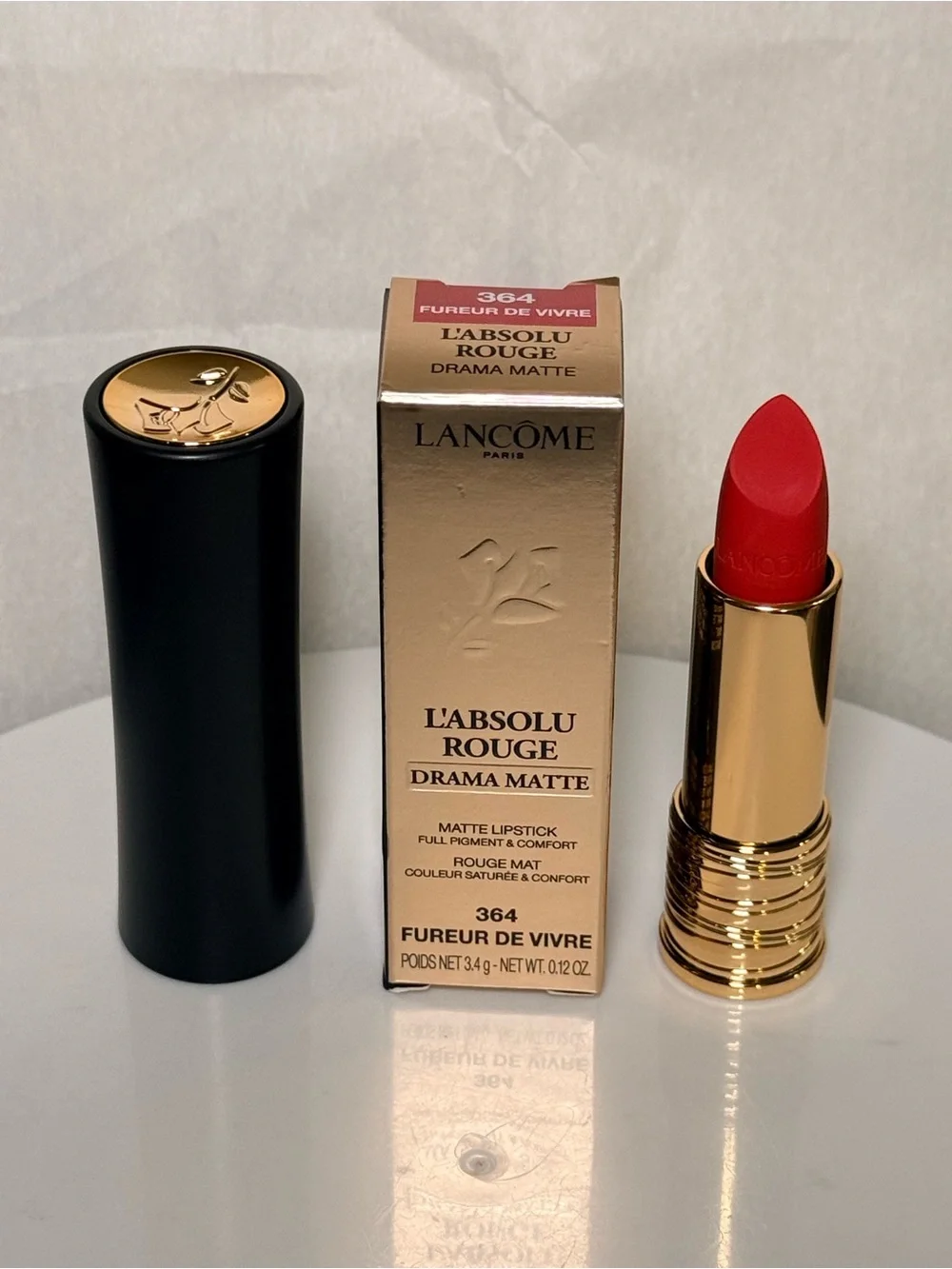 Lancôme L’Absolu Rouged Rama matte  lipstick color  364 fureur de vivre